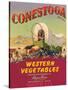 Conestoga Vegetable Label - Watsonville, CA-Lantern Press-Stretched Canvas