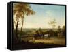 Conestoga Wagon on the Pennsylvania Turnpike, 1816-Thomas Birch-Framed Stretched Canvas