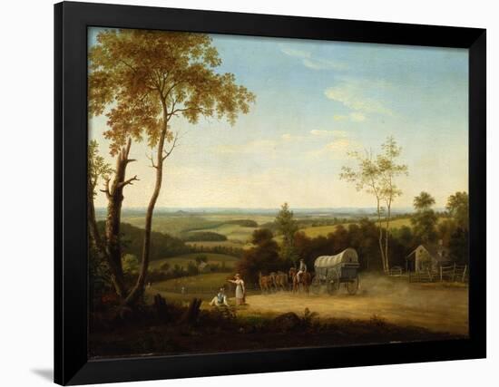 Conestoga Wagon on the Pennsylvania Turnpike, 1816-Thomas Birch-Framed Giclee Print