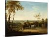 Conestoga Wagon on the Pennsylvania Turnpike, 1816-Thomas Birch-Stretched Canvas