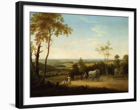 Conestoga Wagon on the Pennsylvania Turnpike, 1816-Thomas Birch-Framed Giclee Print