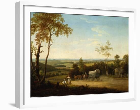 Conestoga Wagon on the Pennsylvania Turnpike, 1816-Thomas Birch-Framed Giclee Print