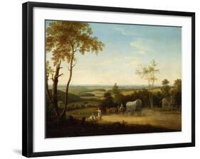 Conestoga Wagon on the Pennsylvania Turnpike, 1816-Thomas Birch-Framed Giclee Print