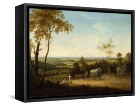 Conestoga Wagon on the Pennsylvania Turnpike, 1816-Thomas Birch-Framed Stretched Canvas