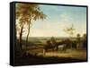 Conestoga Wagon on the Pennsylvania Turnpike, 1816-Thomas Birch-Framed Stretched Canvas