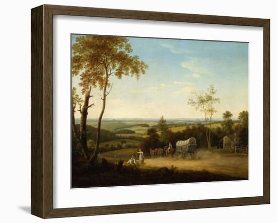 Conestoga Wagon on the Pennsylvania Turnpike, 1816-Thomas Birch-Framed Giclee Print