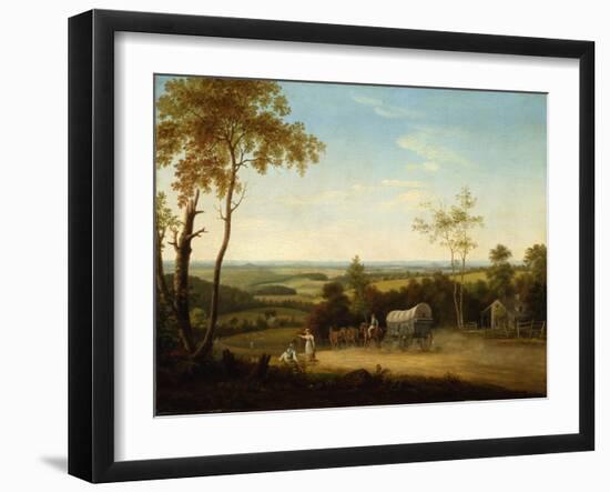 Conestoga Wagon on the Pennsylvania Turnpike, 1816-Thomas Birch-Framed Giclee Print