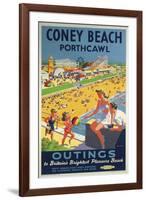 Coney Beach Porthcawl-The Vintage Collection-Framed Giclee Print