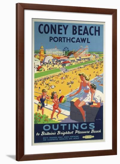 Coney Beach Porthcawl-The Vintage Collection-Framed Giclee Print