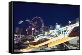 Coney Island at Night-William P^ Gottlieb-Framed Stretched Canvas