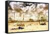 Coney Island Beach-Philippe Hugonnard-Framed Stretched Canvas