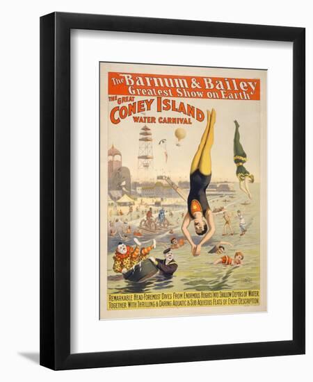 Coney Island Carnival, 1898-null-Framed Premium Giclee Print