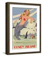 Coney Island Mermaid-null-Framed Art Print