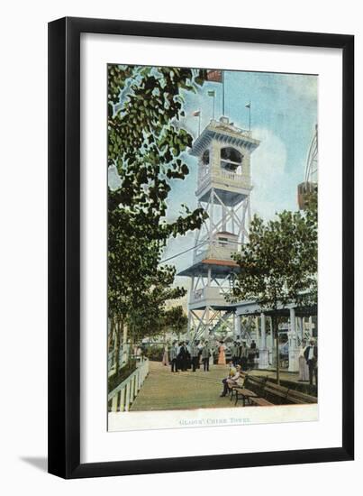 Coney Island, New York - Luna Park, View of Glady's Chime Tower-Lantern Press-Framed Art Print