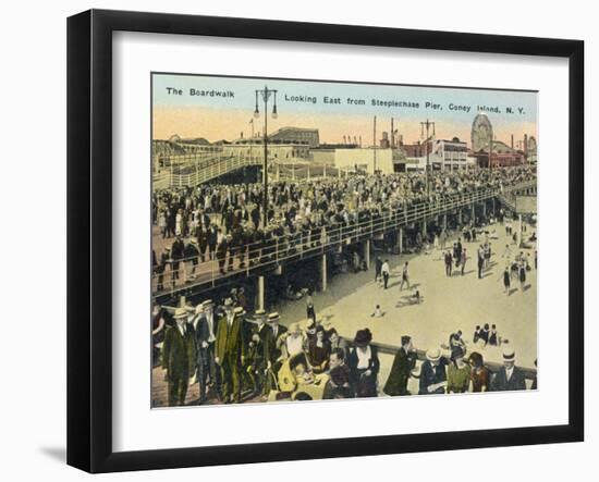 Coney Island New York on a Popular Holiday-null-Framed Photographic Print