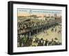 Coney Island New York on a Popular Holiday-null-Framed Photographic Print