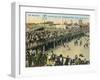 Coney Island New York on a Popular Holiday-null-Framed Photographic Print