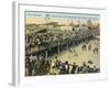 Coney Island New York on a Popular Holiday-null-Framed Photographic Print