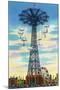 Coney Island, New York - Steeplechase Park Parachute Jump Daytime Scene-Lantern Press-Mounted Art Print