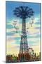 Coney Island, New York - Steeplechase Park Parachute Jump Daytime Scene-Lantern Press-Mounted Art Print