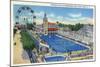 Coney Island, New York - Steeplechase Park Swimming Pool View-Lantern Press-Mounted Art Print