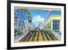 Coney Island, New York - Steeplechase Park View of the Ride-Lantern Press-Framed Art Print