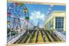 Coney Island, New York - Steeplechase Park View of the Ride-Lantern Press-Mounted Art Print