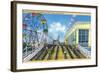 Coney Island, New York - Steeplechase Park View of the Ride-Lantern Press-Framed Art Print