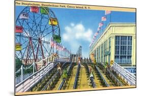 Coney Island, New York - Steeplechase Park View of the Ride-Lantern Press-Mounted Art Print
