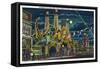 Coney Island, New York - Surf Avenue View of Luna Park Entrance at Night-Lantern Press-Framed Stretched Canvas