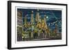 Coney Island, New York - Surf Avenue View of Luna Park Entrance at Night-Lantern Press-Framed Art Print