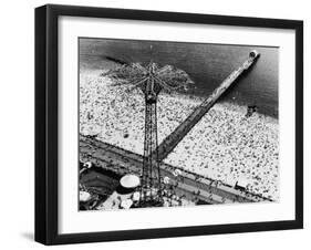 Coney Island Parachute Jump Aerial and Beach. Coney Island, Brooklyn, New York. 1951-Margaret Bourke-White-Framed Photographic Print