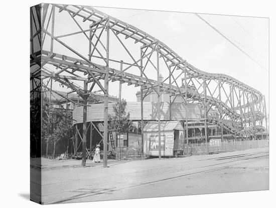 Coney Island Roller Coaster-null-Stretched Canvas