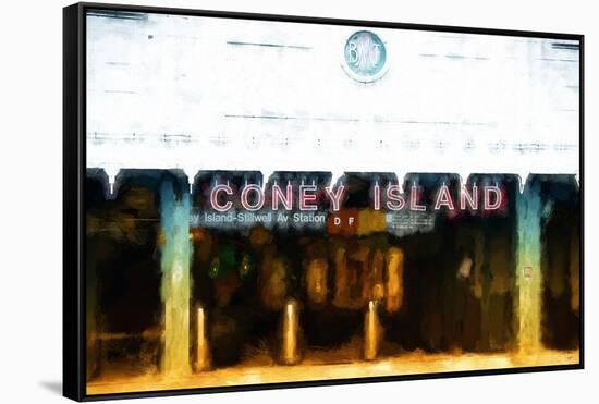 Coney Island Station-Philippe Hugonnard-Framed Stretched Canvas