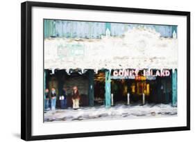 Coney Island Subway - In the Style of Oil Painting-Philippe Hugonnard-Framed Giclee Print