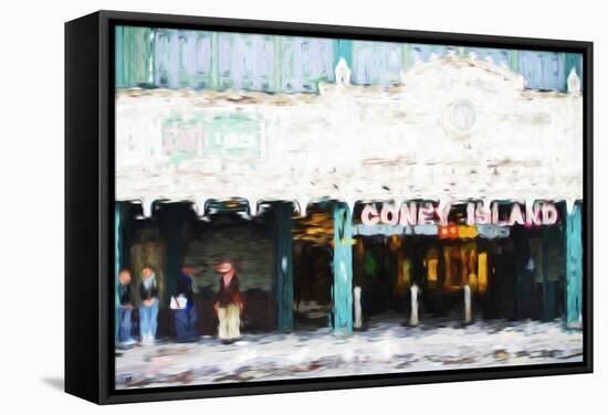 Coney Island Subway - In the Style of Oil Painting-Philippe Hugonnard-Framed Stretched Canvas