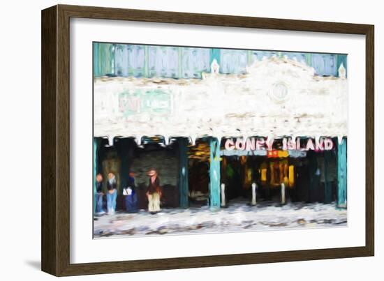 Coney Island Subway - In the Style of Oil Painting-Philippe Hugonnard-Framed Giclee Print