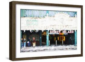 Coney Island Subway - In the Style of Oil Painting-Philippe Hugonnard-Framed Giclee Print