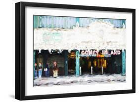 Coney Island Subway - In the Style of Oil Painting-Philippe Hugonnard-Framed Giclee Print