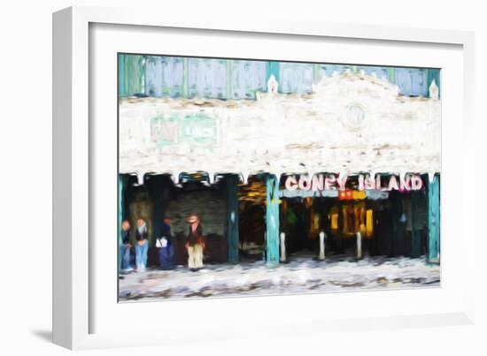 Coney Island Subway - In the Style of Oil Painting-Philippe Hugonnard-Framed Giclee Print