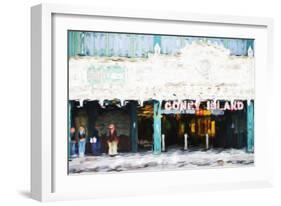 Coney Island Subway - In the Style of Oil Painting-Philippe Hugonnard-Framed Giclee Print