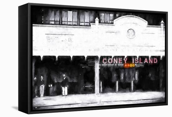 Coney Island Subway Station-Philippe Hugonnard-Framed Stretched Canvas
