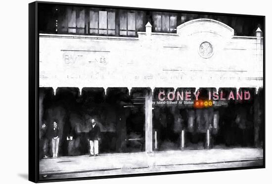 Coney Island Subway Station-Philippe Hugonnard-Framed Stretched Canvas