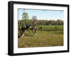 Confederate Artillery Aimed at Peach Orchard Next to Manse George's Cabin-null-Framed Photographic Print