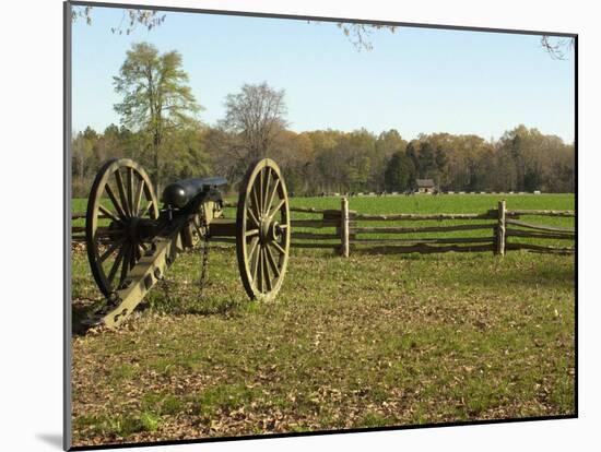 Confederate Artillery Aimed at Peach Orchard Next to Manse George's Cabin-null-Mounted Photographic Print