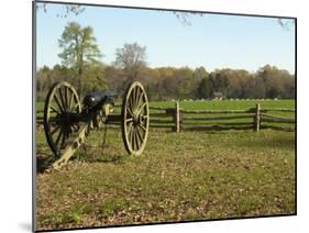 Confederate Artillery Aimed at Peach Orchard Next to Manse George's Cabin-null-Mounted Photographic Print