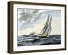 Confederate Blockade Runner Dodging a Union Cruiser, U.S. Civil War-null-Framed Giclee Print