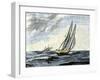 Confederate Blockade Runner Dodging a Union Cruiser, U.S. Civil War-null-Framed Giclee Print