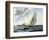 Confederate Blockade Runner Dodging a Union Cruiser, U.S. Civil War-null-Framed Giclee Print