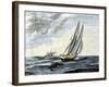 Confederate Blockade Runner Dodging a Union Cruiser, U.S. Civil War-null-Framed Giclee Print